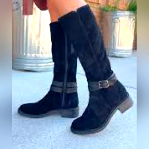 Clark's May Shine Black Suede Boots - Picture 1 of 10